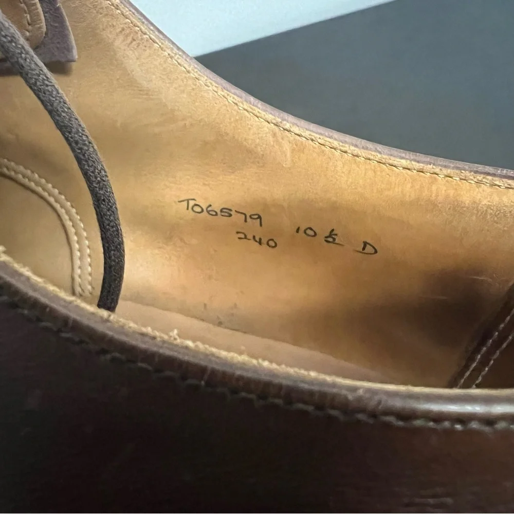 Peal & Co for Brooks Brothers Brown Leather Oxford Dress Shoes Size 10.5 D
